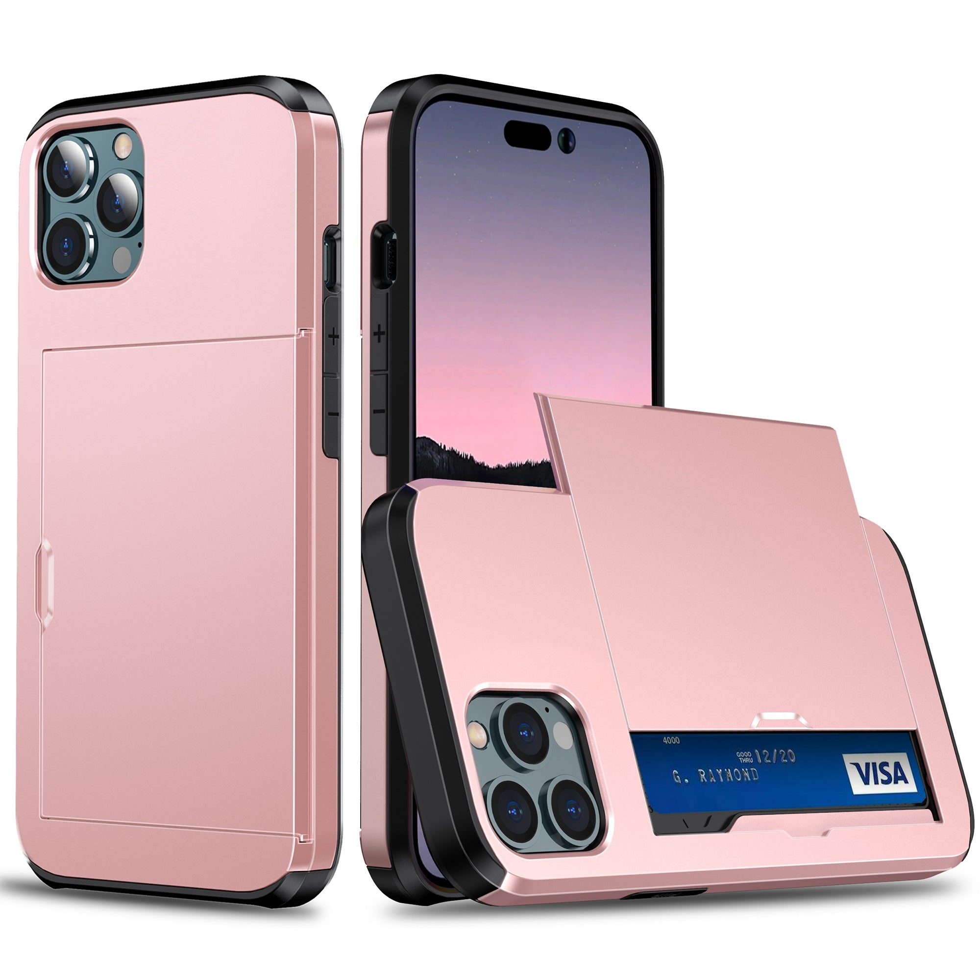 Slide Card Holder Phone Cover pro iPhone 15 Pro TPU PC Dvouvrstvé ochranné pouzdro na telefon Slide Card Holder Phone Cover pro iPhone 15 Pro TPU PC Dvouvrstvé ochranné pouzdro na telefon